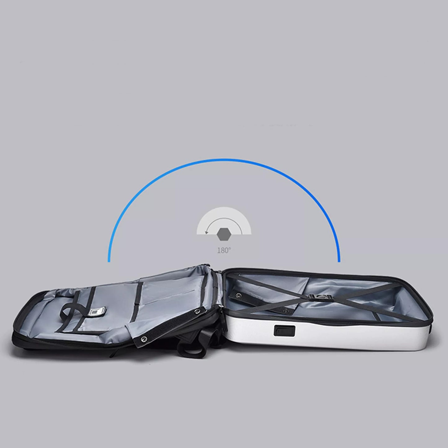 Backpack Tech 2 – Cybertruck-Inspired Expandable Hardshell Backpack with Password Lock