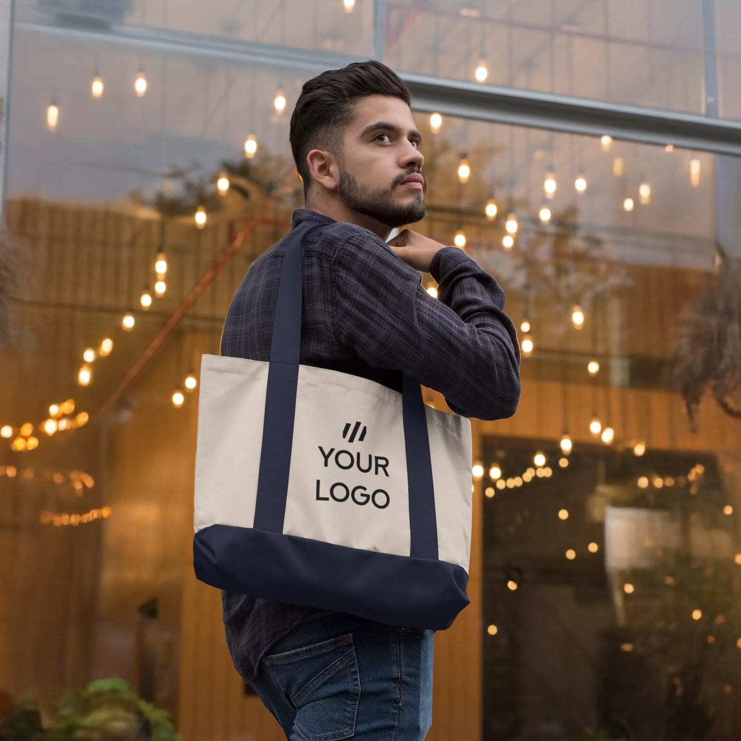 Weekender Canvas Tote Bag – Roomy, Durable, with Zip Pocket