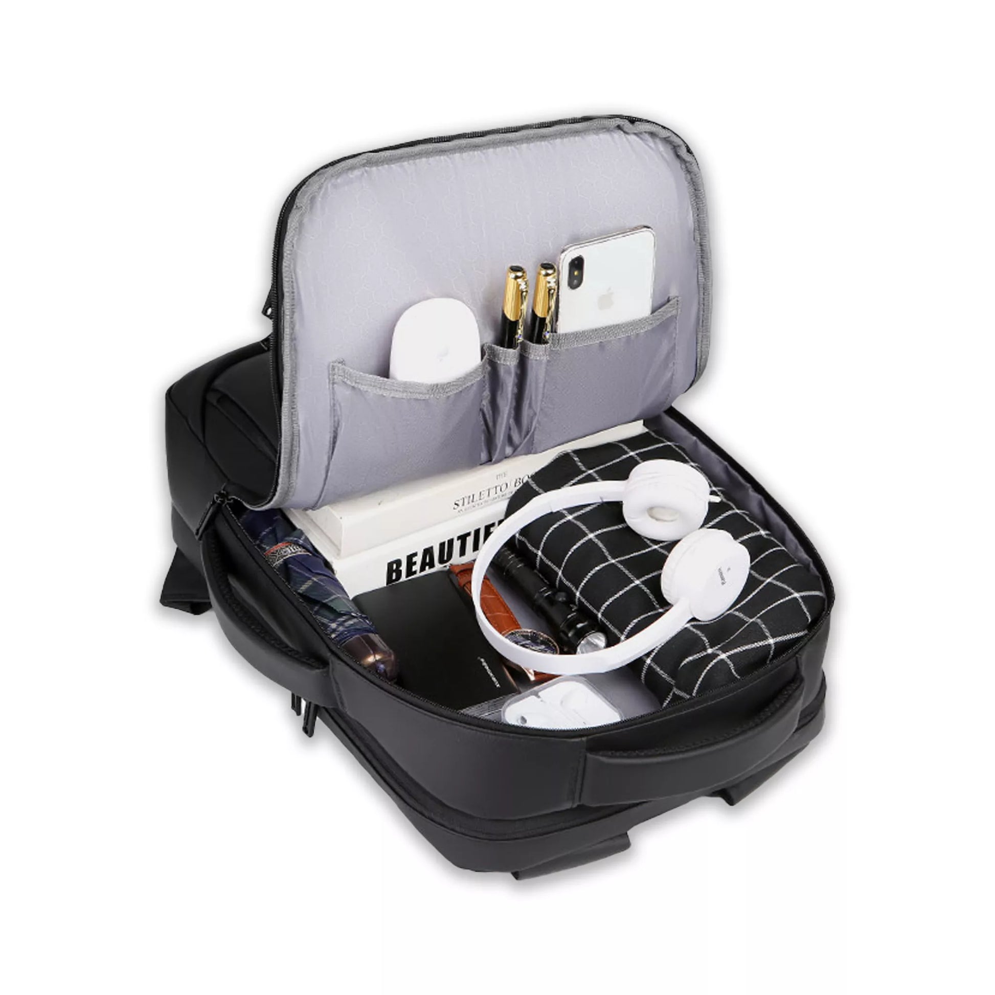 Business backpack with large storage and smart inner pockets