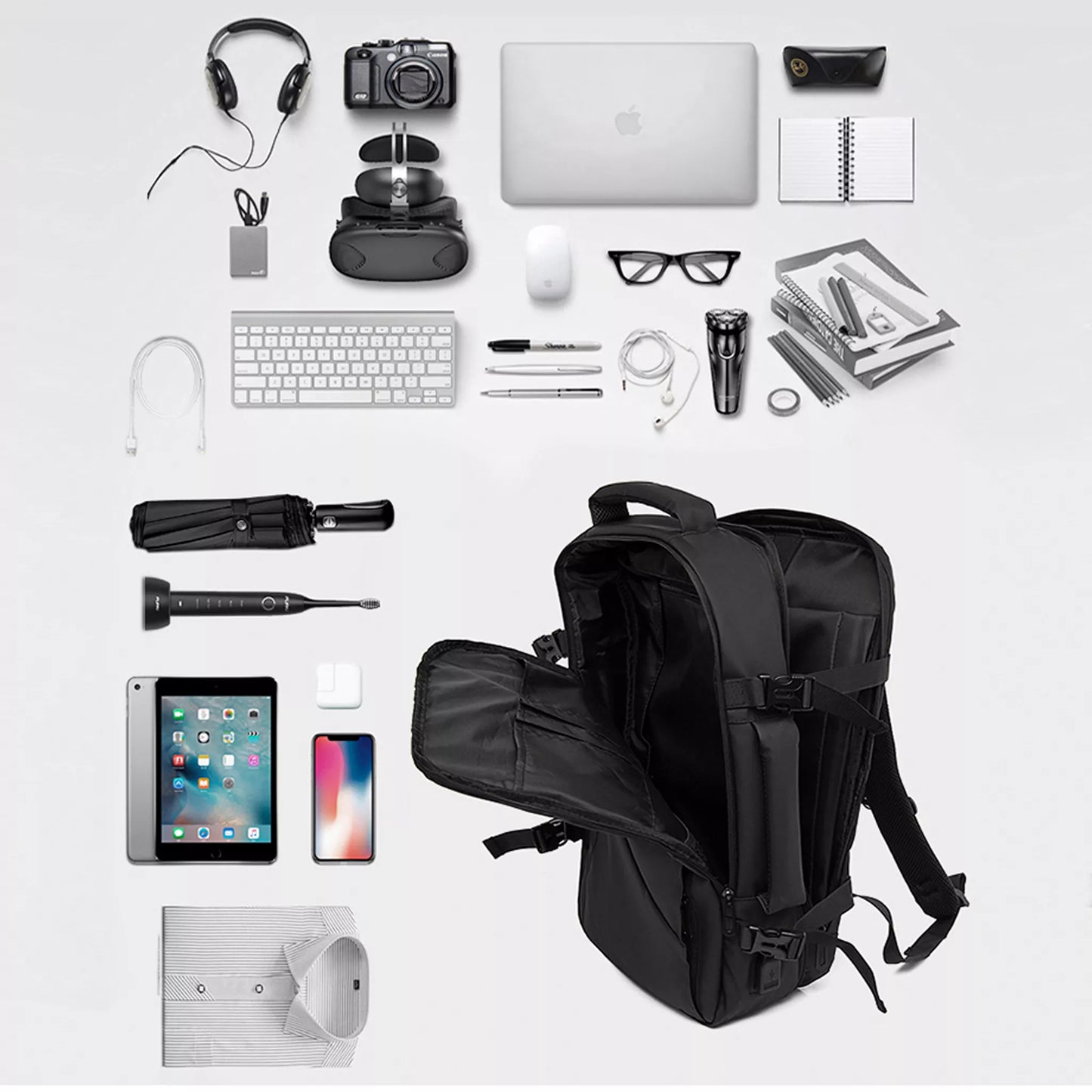 Backpack Travel 1 – Expandable Carry-On Backpack (20" Luggage Capacity) for Business Travel